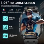 Military Smart Watches for Men (Make/Answer Call) with LED Flashlight 1.96" Big Screen 430mAh Fitness Tracker with Sport Modes Heart Rate Monitor Rugged Smartwatch for iPhone Android - Image 5