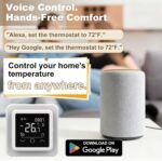 HEATIT Programmable Thermostat, WiFi Smart Thermostat for Electric Radiant Floor Heating with Touchscreen, 85V-265V Wide Voltage Range, Dual Sensing, White - Image 4