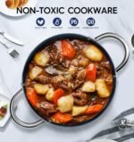 MICHELANGELO 6 Quart Stock Pot with Lid, Non Toxic Cooking Pot, Ceramic Soup Pots with Lid, Non Stick Pot with Stainless Steel Handle, Induction Compatible - Image 3