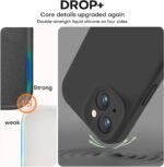 Vooii Compatible with iPhone 13 Case, Liquid Silicone Upgrade [Camera Protection] [Soft Anti-Scratch Microfiber Lining] Shockproof Phone Case for iPhone 13 6.1 inch - Black - Image 5