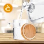 Tessco for you 12 Pack 6 oz Sugar Jar Glass Container with Spoon Clear Glass Jars with Bamboo Lid and Spoon Scoop for Women Kitchen Gift Coffee Beans, Spice, Sugar, Nuts, Candy, Salts - Image 5