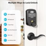 Fingerprint Door Lock - Keyless Entry Door Lock Smart Deadbolt Lock - Electronic Digital Keypad Lock - Smart Locks for Front Door - Auto Lock - Easy Installation - Image 3