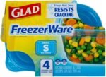 Glad GladWare Freezerware Food Storage Containers - Small Rectangle - Meal Container Holds up to 24 Ounces of Food - Lock Tight Seal, 4 Count - Image 4