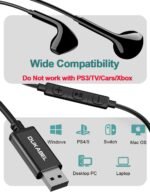 DUKABEL USB Wired Earbuds, USB Headphone with Mic for PC/ PS4/ PS5, 6FT in-Ear Stereo Earphones Headsets with Volume Control for Office Live Broadcast Gaming - Image 3