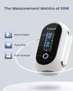 Rechargeable Pulse Oximeter Fingertip, Vibeat S6W Bluetooth O2 Monitor Finger with Real-Time Blood Oxygen Saturation & Heart Rate Tracking, Batteries and Lanyard Included - Image 3