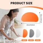 6 PCS Silicone Bowl Scrapers for Baking - Flexible Dough Scraper Set (Orange, Gray, White - 2 Each) - Non-Stick, Dishwasher Safe - Image 3