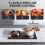 AMZCHEF Induction Cooktop 2 Burners 1800W, Built-in & Countertop Electric Cooktop with 9 Power Levels, 110V-120V Double Induction Stove with Plug, 99-min Timer, Safety Lock, Ceramic Glass - Image 3