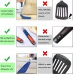 To encounter 5 Pieces Silicone Spatula Set, Non-Stick Silicone Turner Spatulas, Heat Resistance Cooking Utensils, Flip Turner for Fish, Egg, Pancake, Navy Blue - Image 4