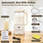 8 in 1 Nut Milk Maker Blender With 20 Bladers,40oz Soy, Almond, Oat, Coconut, Plant Based and Non Dairy Beverages, Automatic Soybean Machine With Delay Start/Keep Warm/Boil Water/Auto-clean. - Image 4