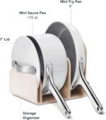 Caraway Mini Cookware Set - Non-Stick Ceramic Fry Pan (1.05 qt, 8") Sauce Pan (1.75 qt) & Storage Rack - Non Toxic, PTFE & PFOA Free - Oven Safe & Stovetop Agnostic (Gas, Electric & Induction) - Gray - Image 4