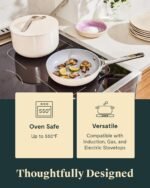 Caraway Mini Cookware Set - Non-Stick Ceramic Fry Pan (1.05 qt, 8") Sauce Pan (1.75 qt) & Storage Rack - Non Toxic, PTFE & PFOA Free - Oven Safe & Stovetop Agnostic (Gas, Electric & Induction) - Gray - Image 5