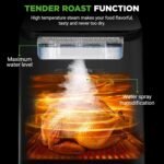 Nutrichef Electric Air Fryer Large 6.3 Quart Capacity | 12-1 Preset Cooking Functions | Includes Tenderizing Function | Digital Display | Transparent Window For Best Cooking Results | Black - Image 3