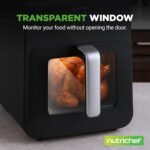 Nutrichef Electric Air Fryer Large 6.3 Quart Capacity | 12-1 Preset Cooking Functions | Includes Tenderizing Function | Digital Display | Transparent Window For Best Cooking Results | Black - Image 5
