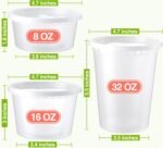 60 Set Deli-Containers-with-Lids: [8oz 16oz 32oz] Combo Plastic-Food-Storage-Containers-with-Lids, To-Go-Containers, Meal-Prep-Containers - Image 3