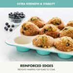 GreenPan Bakewell 12-Cup Muffin Pan, Healthy Ceramic Nonstick Bakeware, PFAS-Free Cupcake Mold, Durable Baking Tray, Versatile Kitchen Essentials, Easy Clean Ovenware, Turquoise - Image 6