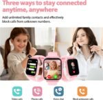 4G Kids Smart Watch - Smartwatch for Kids with SIM Card , GPS Tracker, Video Calling & Voice Chat, One-Key SOS, Alarm Clock, HD Camera, Class Mode, Pedometer, Phone Watch for 4-12 Children (Pink) - Image 3