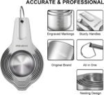 21 Pcs Stainless Steel Measuring Cups and Spoons Set, Wildone Stackable Metal Measuring Cups and Spoons for Cooking & Baking, Includes 7 Cups, 9 Spoons and 5 Mini Spoons - Image 3