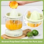 La Reveuse Electric Citrus Juicer 34 oz for Grapefruit Orange Lemon Lime Juice, 40W, Grayish Yellow - Image 3