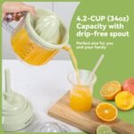 La Reveuse Electric Citrus Juicer 34 oz for Grapefruit Orange Lemon Lime Juice, 40W, Grayish Yellow - Image 5