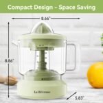 La Reveuse Electric Citrus Juicer 34 oz for Grapefruit Orange Lemon Lime Juice, 40W, Grayish Yellow - Image 8