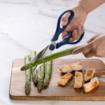 Rae Dunn Kitchen Scissors- Stainless Steel Kitchen Shears, Cooking Scissors for Cutting Meat, Chicken, Herbs and Produce with Blade Cover and Soft Grip Handles (Blue) - Image 5
