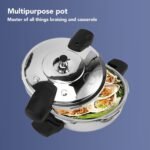 Stainless Steel Pressure Cooker Mini Compact Pressure Cooker,3 Liters Rapid Heat Conduction Pots for Electric Gas Stoves (22CM) - Image 6