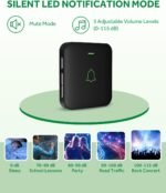 AVANTEK Wireless Door Bell, Mini CB-11 Waterproof Doorbell Chime Operating at 1000 Feet with 52 Melodies, 5 Volume Levels & LED Flash - Image 6