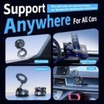 Upgraded 360°Vacuum Magnetic Phone Holder，Car Phone Mount，Suction Cup Car Phone Mount for Magsafe, Adjustable Magnetic Phone Stand Compatible with iPhone 16 Pro Max - Image 3