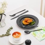 KINGSTONE Black Silverware Set, 20-Piece Forged Flatware Set Cutlery Set Premium Stainless Steel, Service for 4, for Kitchen, Home, Wedding, Party, Mirror Polished and Dishwasher Safe - Image 4