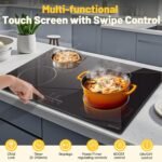 Noxton 30 inch Induction Cooktop, 7200W Electric Cooktop with 4 BOOST Burners, 9 Power Settings, Timer, Child Safety Lock, Pause, 220~240V Hard Wire Induction Stovetop - Image 3