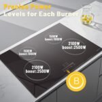 Noxton 30 inch Induction Cooktop, 7200W Electric Cooktop with 4 BOOST Burners, 9 Power Settings, Timer, Child Safety Lock, Pause, 220~240V Hard Wire Induction Stovetop - Image 4