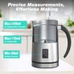 HAUSHOF Milk Frother, 4-in-1 Electric Milk Frother and Steamer, Large Capacity, Hot Chocolate Maker, Automatic Warm and Cold Foam Maker for Coffee, Latte, Macchiato, Cappuccino - Image 5