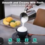 HAUSHOF Milk Frother, 4-in-1 Electric Milk Frother and Steamer, Large Capacity, Hot Chocolate Maker, Automatic Warm and Cold Foam Maker for Coffee, Latte, Macchiato, Cappuccino - Image 6