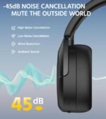 Edifier W830NB Wireless Over Ear Headphones with -45dB Active Noise Cancelling, 94H Playtime, LDAC Hi-Res Sound, Spatial Audio, Fast Charging, Multipoint Connection, Bluetooth V5.4 - Black - Image 4