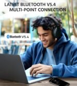 Edifier W830NB Wireless Over Ear Headphones with -45dB Active Noise Cancelling, 94H Playtime, LDAC Hi-Res Sound, Spatial Audio, Fast Charging, Multipoint Connection, Bluetooth V5.4 - Black - Image 7