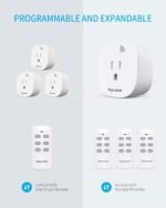 Remote Control Outlet Wireless Light Switch for Household Appliances, Expandable Remote Light Switch Kit, Up to 100 ft Range, FCC Certified, ETL Listed, White (3 Outlets + 1 Remotes) - Image 5