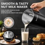 Electric Milk Frother Handheld Bundle,4 in 1 Automatic Milk Frother and Steamer Set,Cold Foam Maker Set Nut Milk Maker Machine (Black) - Image 3