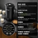 Electric Milk Frother Handheld Bundle,4 in 1 Automatic Milk Frother and Steamer Set,Cold Foam Maker Set Nut Milk Maker Machine (Black) - Image 4