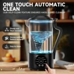Electric Milk Frother Handheld Bundle,4 in 1 Automatic Milk Frother and Steamer Set,Cold Foam Maker Set Nut Milk Maker Machine (Black) - Image 5