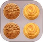 4 Cup Muffin Pan Baking Tray- Non-Stick Cupcake Tin Mold - Carbon Steel Cake Mould For Home, Cafe Bar and Restaurant(champagne) - Image 3