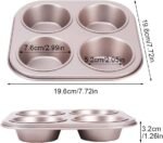 4 Cup Muffin Pan Baking Tray- Non-Stick Cupcake Tin Mold - Carbon Steel Cake Mould For Home, Cafe Bar and Restaurant(champagne) - Image 4