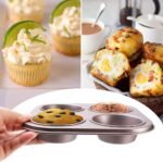 4 Cup Muffin Pan Baking Tray- Non-Stick Cupcake Tin Mold - Carbon Steel Cake Mould For Home, Cafe Bar and Restaurant(champagne) - Image 5