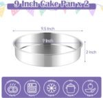 E-far 9 Inch Round Cake Pan, 2-Piece Stainless Steel Round Baking Mold Tins - Non-Toxic & Leak-Proof for Birthday Wedding Layer Tiered Cake, Easy Clean & Dishwasher Safe - Image 3