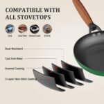 YUTANN Pre-Seasoned Cast Iron Skillet 8 Inch,Diamond-Textured Interior for Crispy, Oil-Saving Cooking,Ideal for Eggs, Steak, and More,Non-Toxic & Easy Clean - Image 5