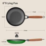 YUTANN Pre-Seasoned Cast Iron Skillet 8 Inch,Diamond-Textured Interior for Crispy, Oil-Saving Cooking,Ideal for Eggs, Steak, and More,Non-Toxic & Easy Clean - Image 7