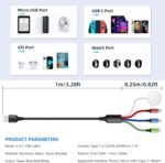 Travel Essentials 4 in 1 iWatch & iPhone Charger,Multi Charging Cable for Apple Watch Charger USB C Micro Nylon Compatible with iWatch Ultra/SE/10/9/8/7/6/5/4/3/iPhone 16/15/14/13 Galaxy Phone(4FT) - Image 5