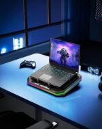 Gaming Laptop Cooling Pad, Height Adjustable Laptop Fan Cooling Pad for Max 19 Inches Notebook, RGB Laptop Cooler Stand with Powerful Turbofan (3500 RPM), Touch Control - Image 4