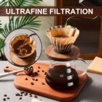 Pour Over Coffee Maker Set 20 OZ, Borosilicate Glass Coffee Server with 50 pcs V60 Paper Filter, Pour Over Coffee Dripper Carafe for Home Cafe Restaurant Camping - Image 4