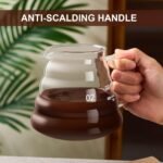 Pour Over Coffee Maker Set 20 OZ, Borosilicate Glass Coffee Server with 50 pcs V60 Paper Filter, Pour Over Coffee Dripper Carafe for Home Cafe Restaurant Camping - Image 7