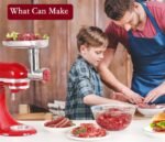 Stainless Steel Food Grinder Attachment for KitchenAid Mixers, Dishwasher Safe Meat Processor Aceesory Included 3 Sausage Stuffer Tubes - Image 3